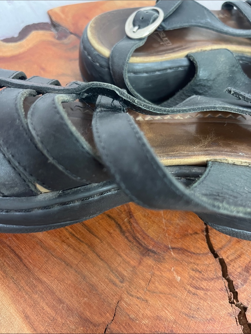 Dansko Black Leather Evita Sandals - Picture 10 of 11